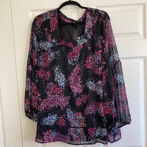 NWT Lane Bryant Blouse Top Shirt Floral Plus Size Size 20 Lace Inset Bottom